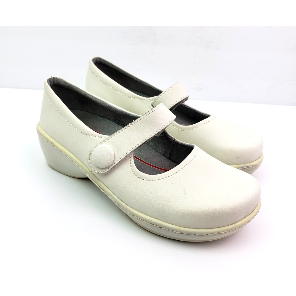Klogs Ashley Womens Size 7 White Leather Mary Jane Work Shoes